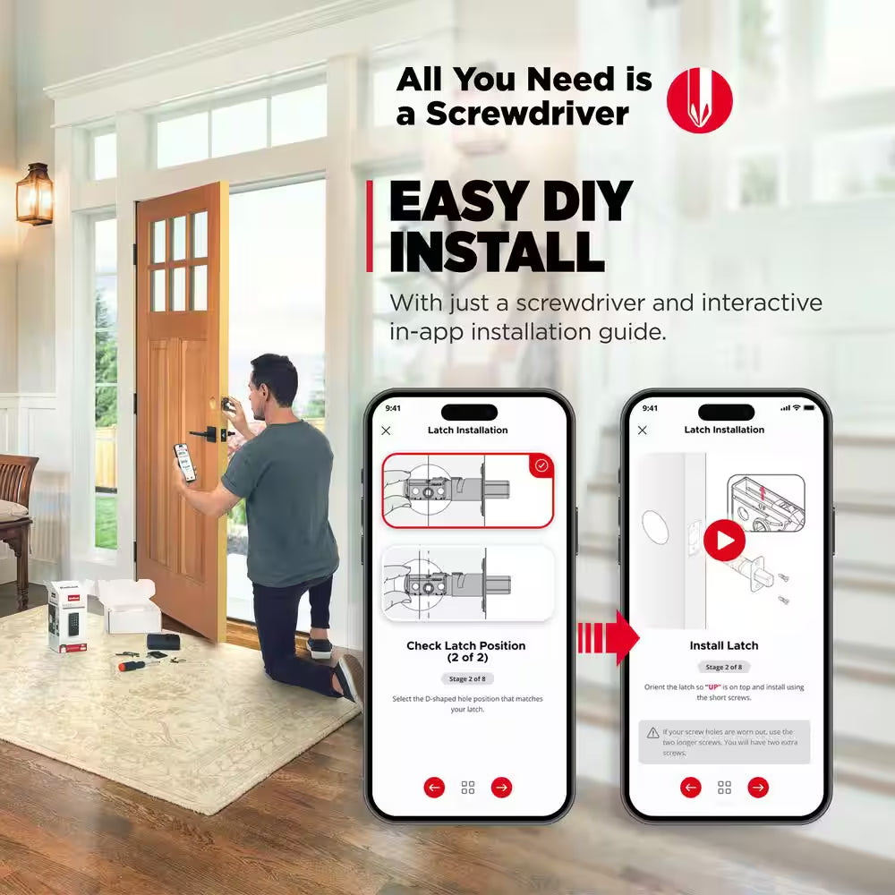 HALO Select Matte Black Wi-Fi Electronic Smart Lock Deadbolt with Halifax Passage Lever Combo Pack