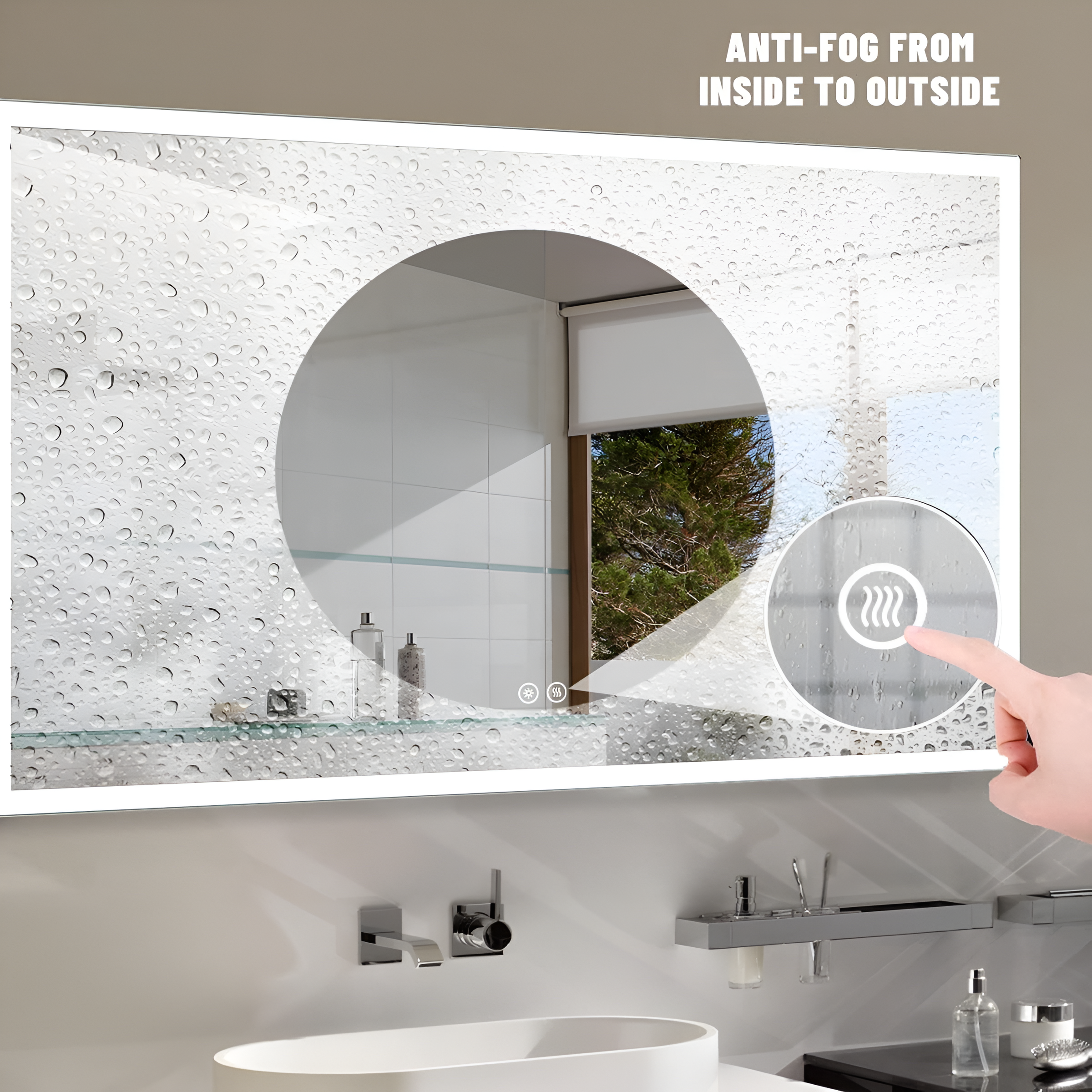 LED Bathroom Mirror with Lights, LED Lighted Bathroom Vanity Mirror, Led Mirror for Bathroom, Bluetooth Smart Miror, 55 X 36 Inch, Anti-Fog & Dimming, Wall Mounted Vanity Mirror with Lights