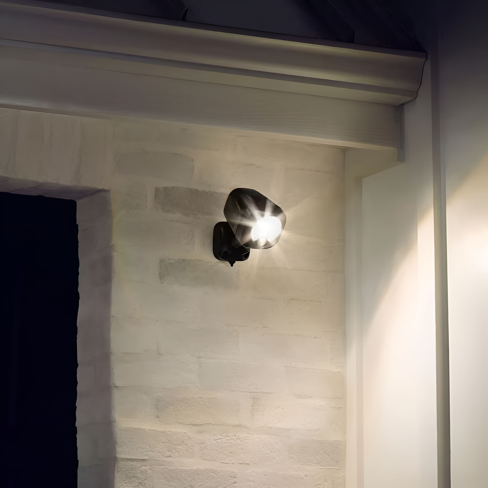 Smart Lighting Black Motion Activated Outdoor Integrated LED Spotlight Battery