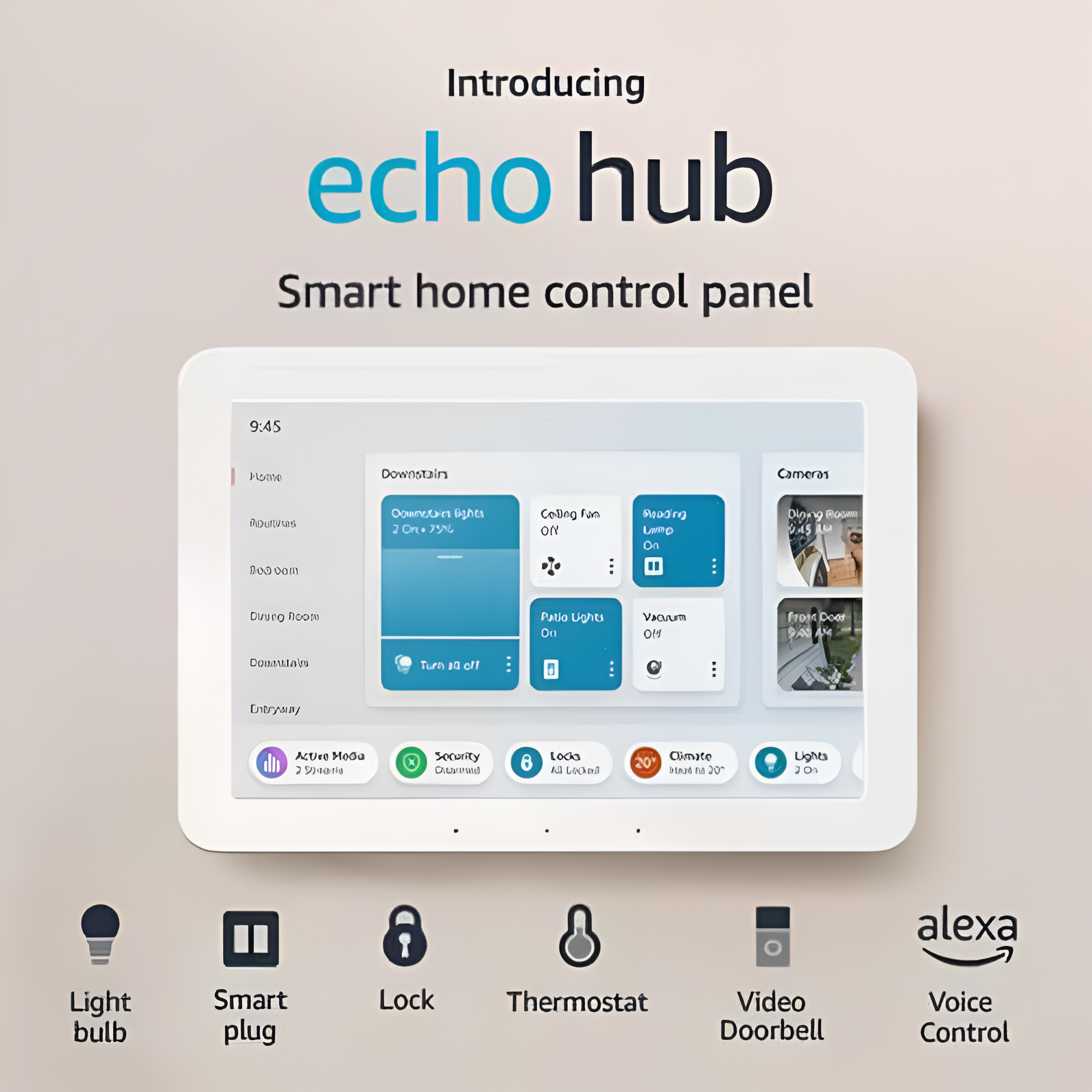 Echo Hub 8 In. Smart Home Control Panel with Alexa Compatible with over 140,000 Devices