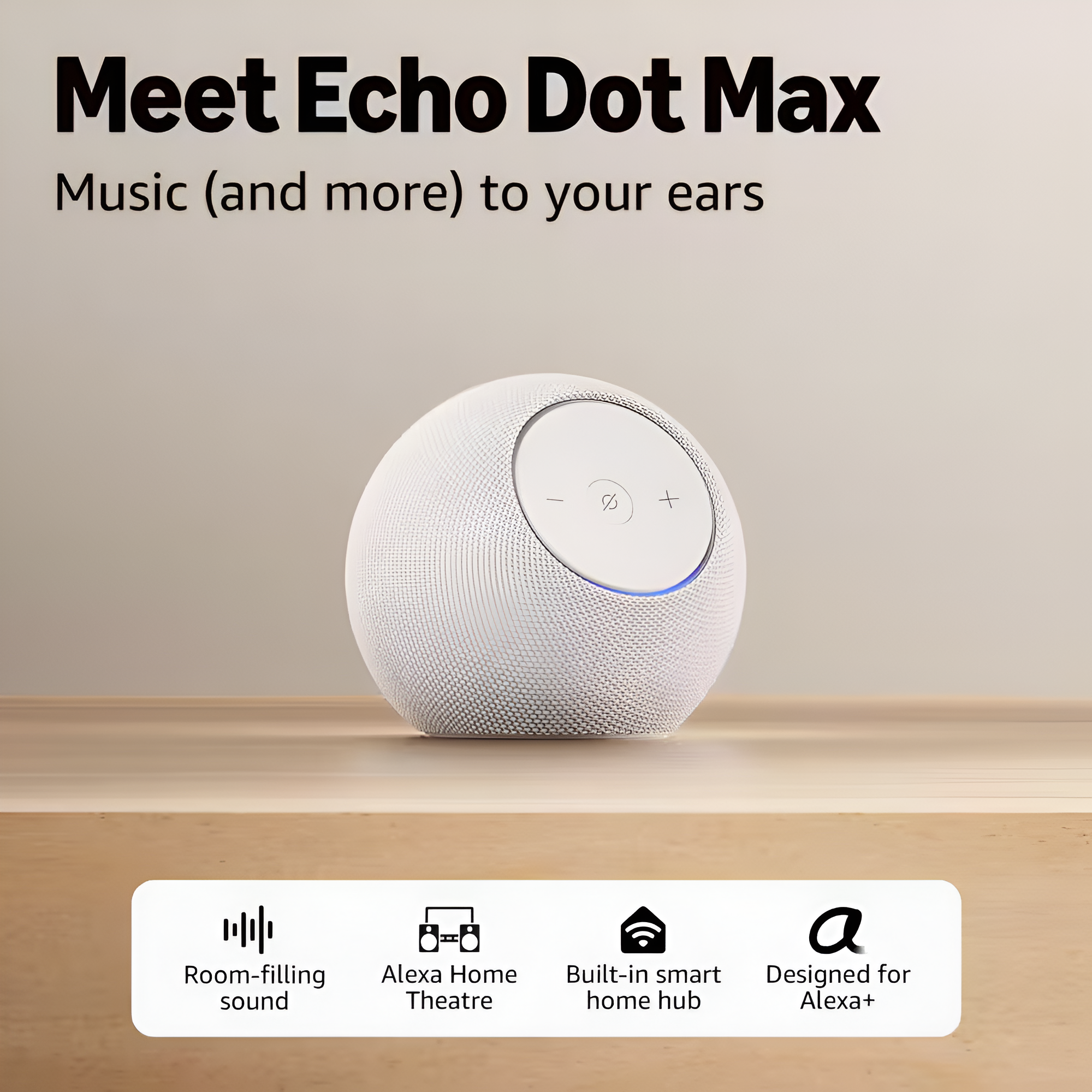 Echo Dot Max Alexa Speaker with Room-Filling Sound and Built-In Smart Home Hub, Designed for Alexa Plus, Graphite