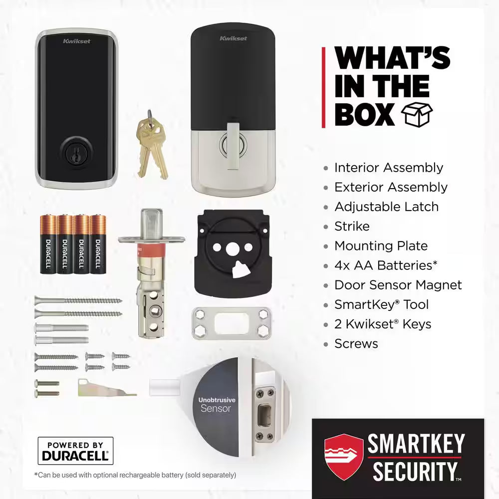 HALO Select Satin Nickel Wi-Fi Electronic Smart Lock Deadbolt with San Clemente Handleset Halifax Handle Combo Pack